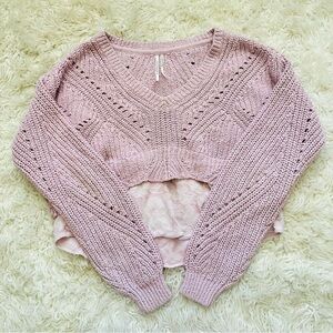 Anthropologie chunky knit double layered top